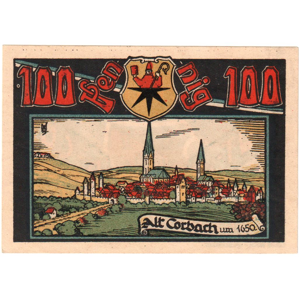 Allemagne, Corbach, 100 Pfennig, 1922-09-30, SPL