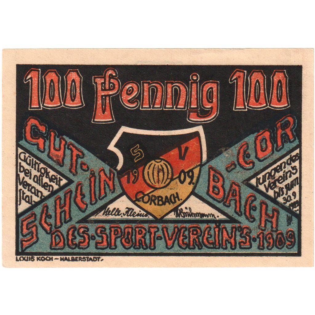 Allemagne, Corbach, 100 Pfennig, 1922-09-30, SPL