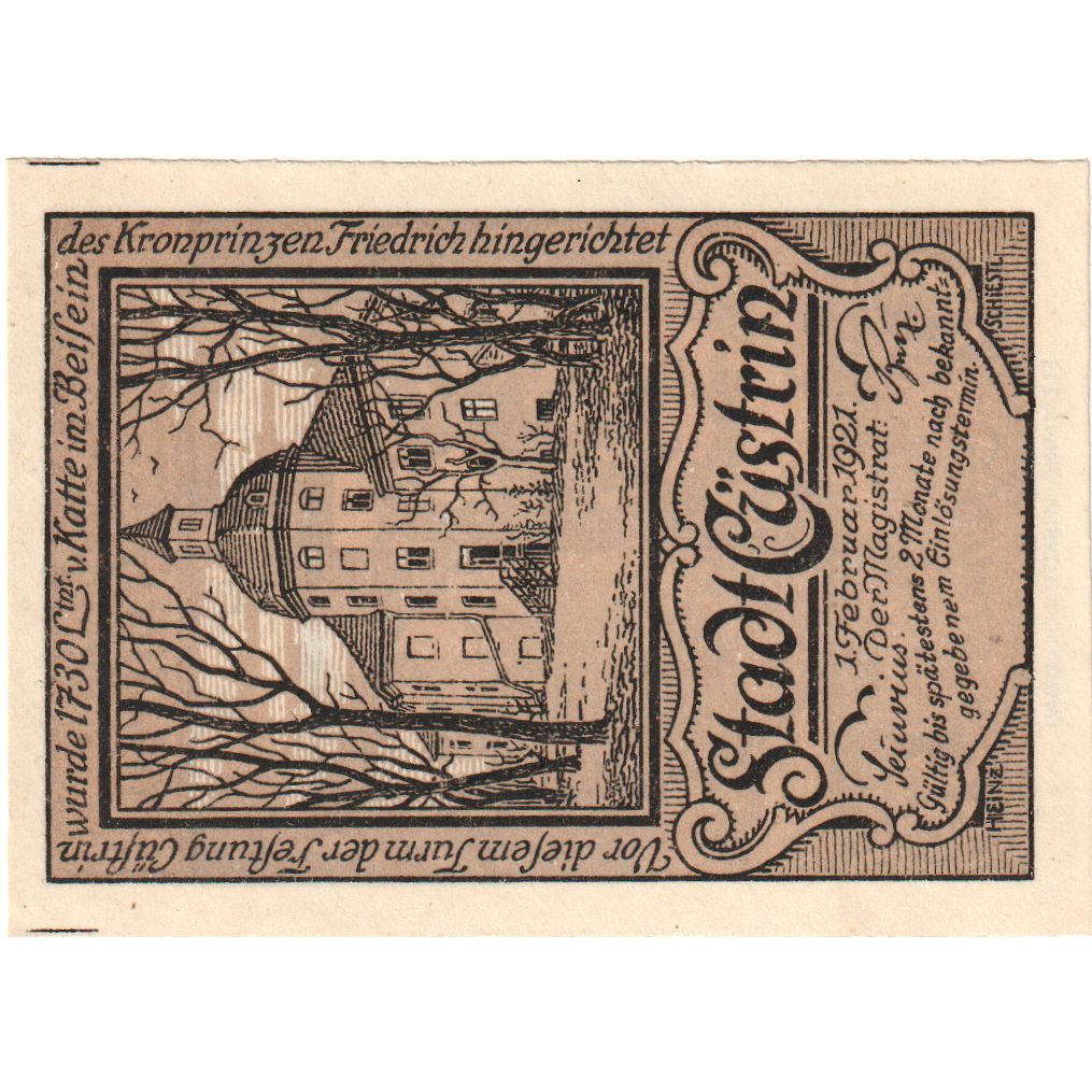 Germany, Cüstrin, 50 Pfennig, 1921-02-01, UNC(63)