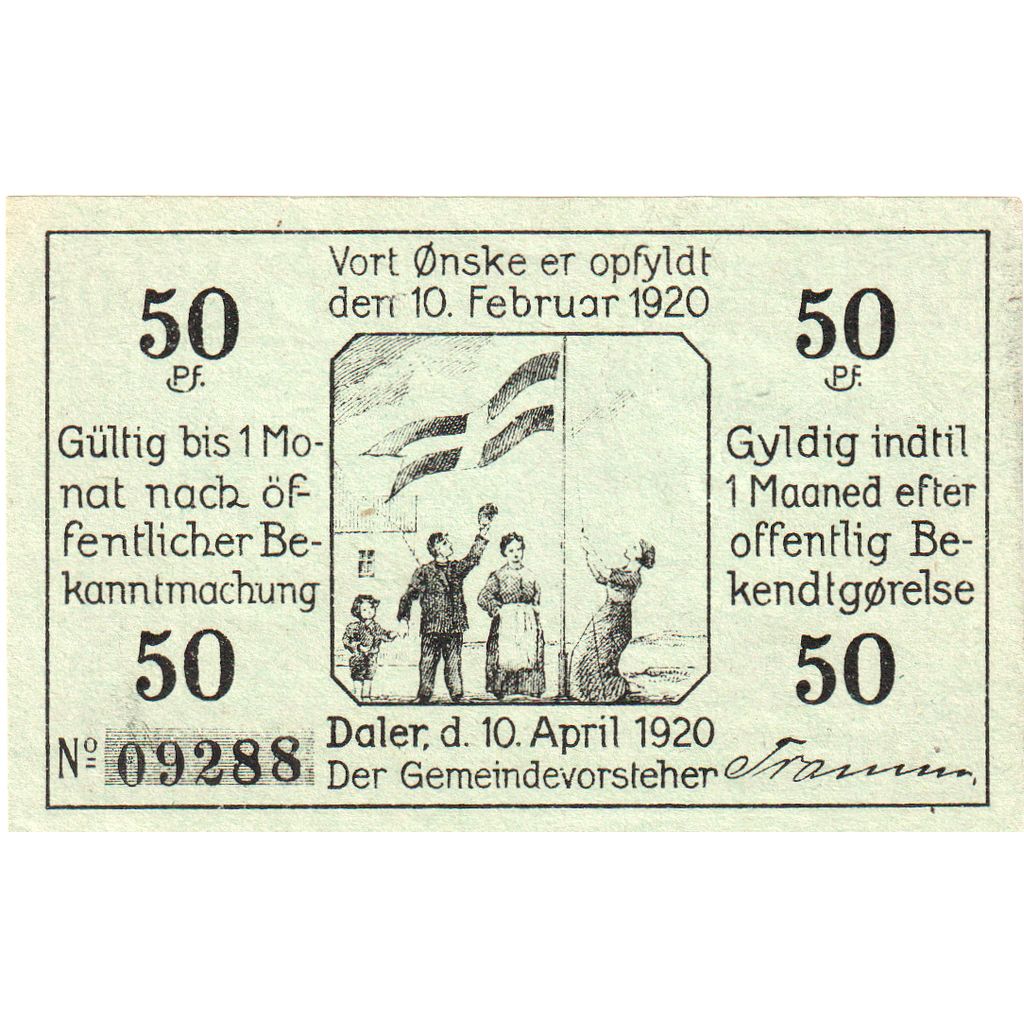 Alemania, Daler, 50 Pfennig, 1920-04-10, EBC
