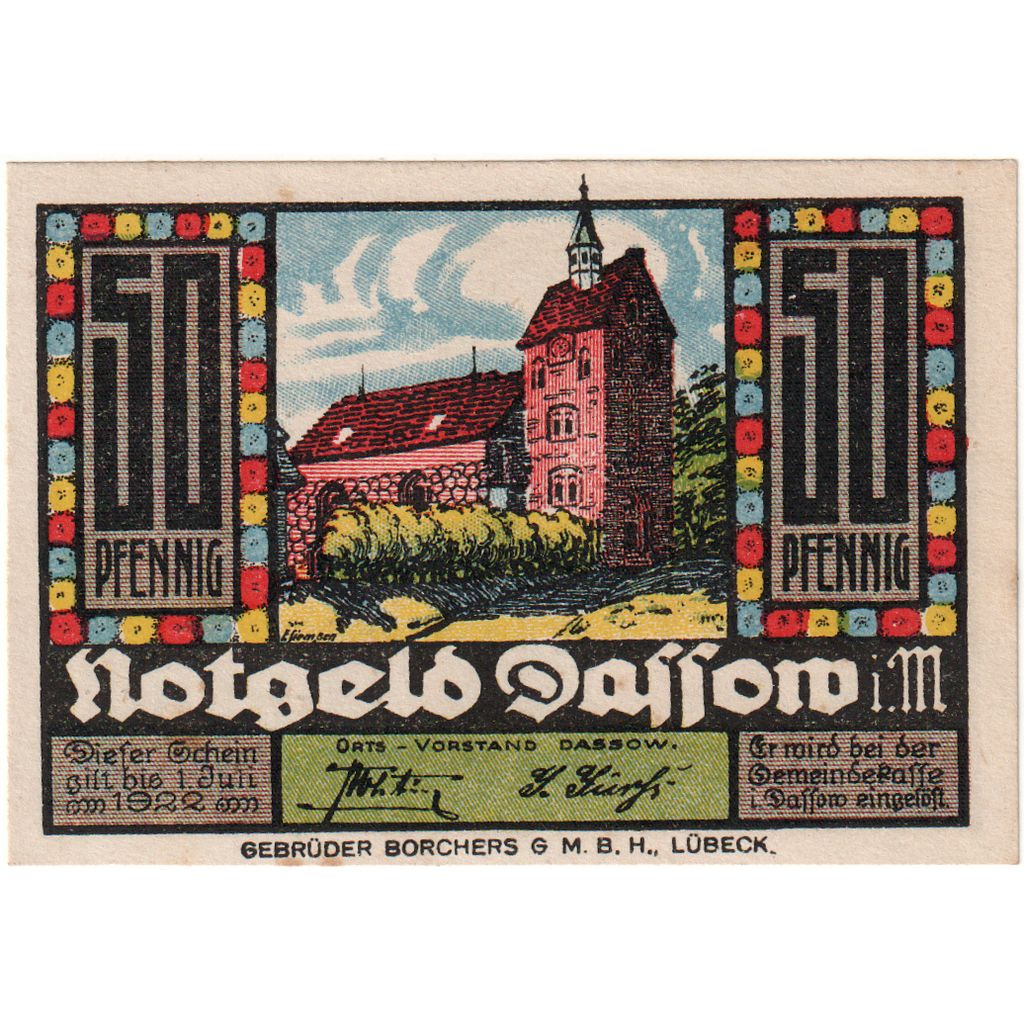 Deutschland, Dassow, 50 Pfennig, 1922-07-01, VZ
