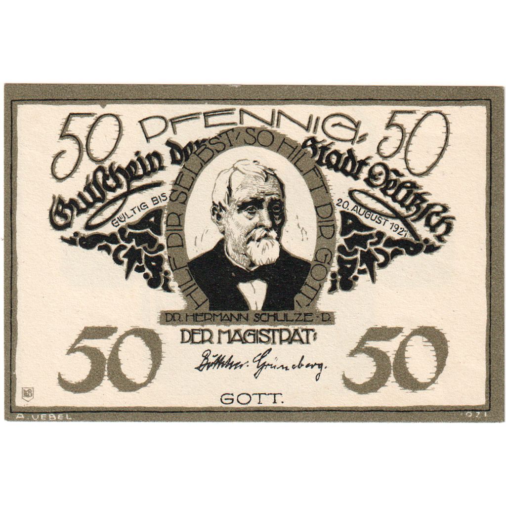 Germania, Delitzsch, 50 Pfennig, 1921-08-20, SPL