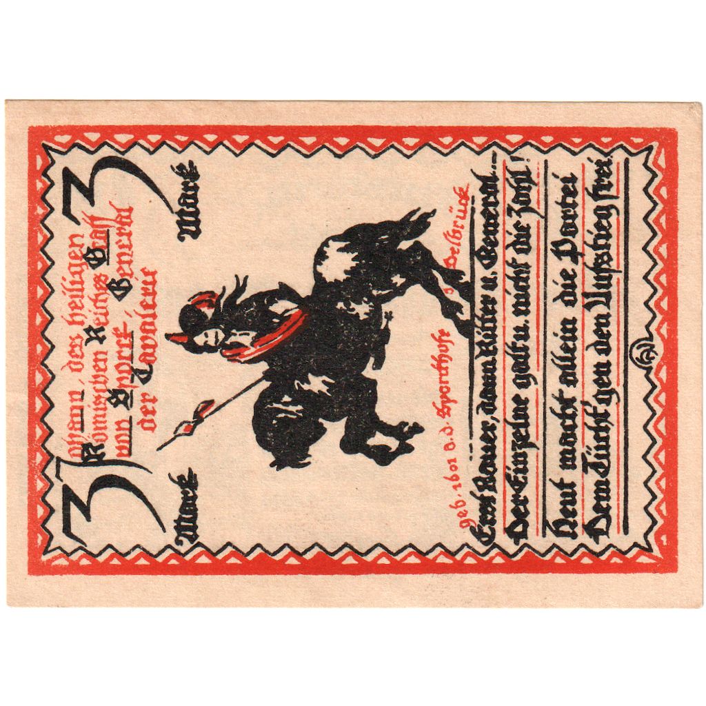 Germany, Delbruck, 3 Mark, 1921-01-27, UNC(63)