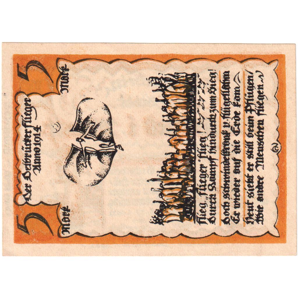 Alemania, Delbruck, 5 Mark, 1921-01-27, SC