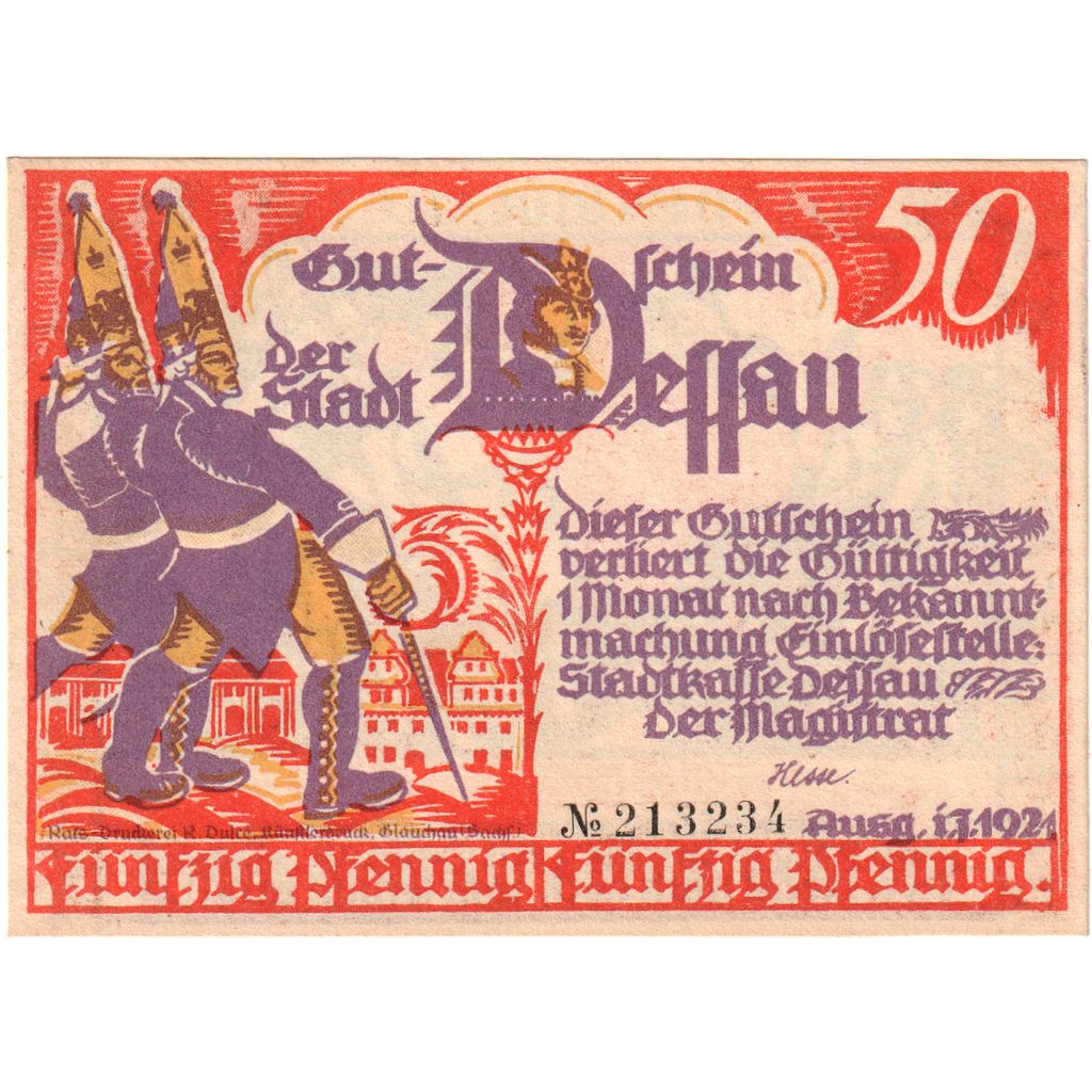 Alemania, Dessau, 50 Pfennig, 1921-07-01, SC
