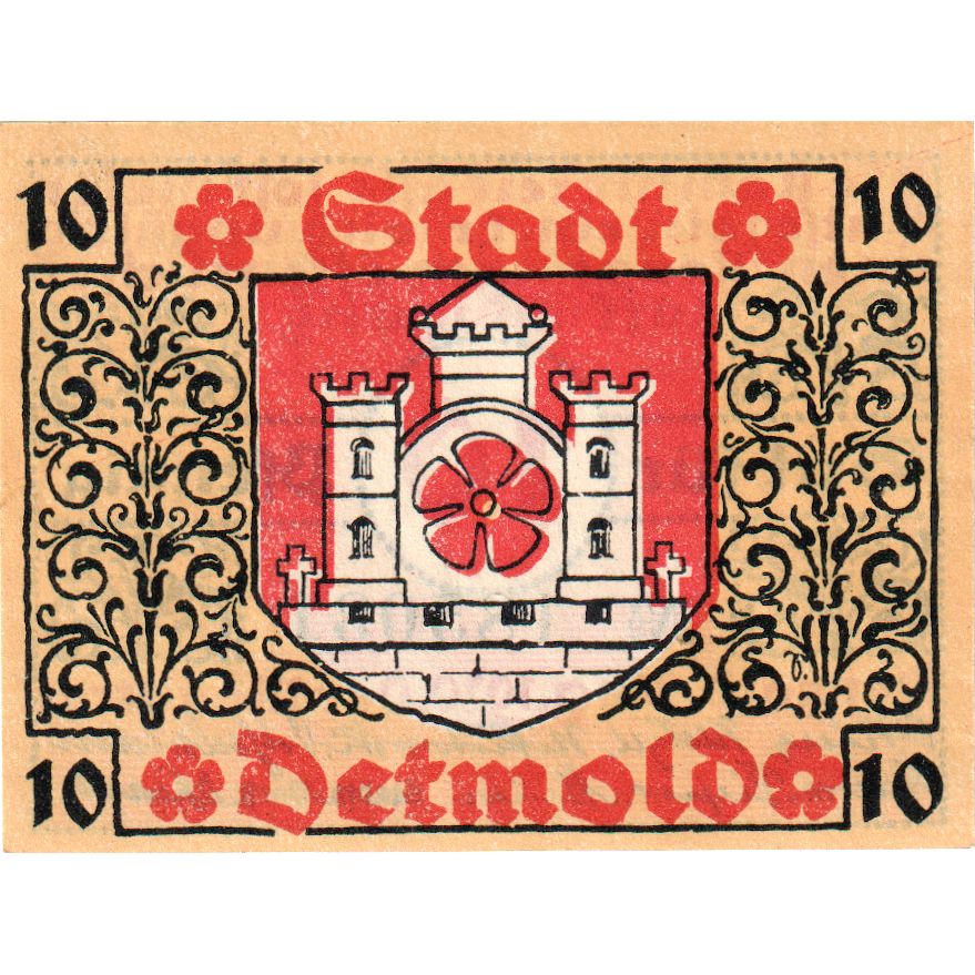 Alemania, Detmold, 10 Pfennig, SC