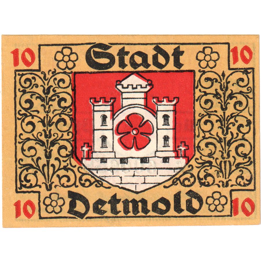Alemania, Detmold, 10 Pfennig, SC