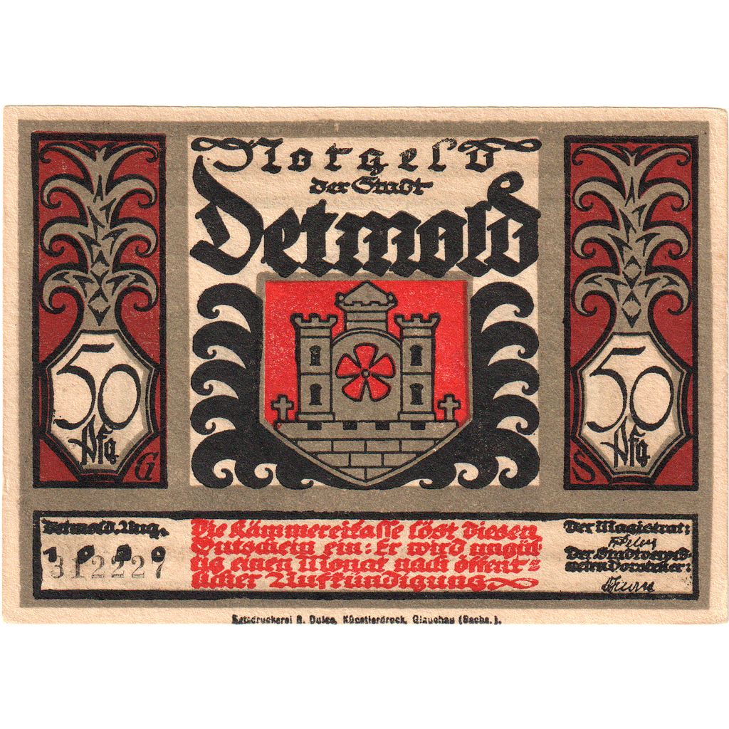 Alemania, Detmold, 50 Pfennig, SC