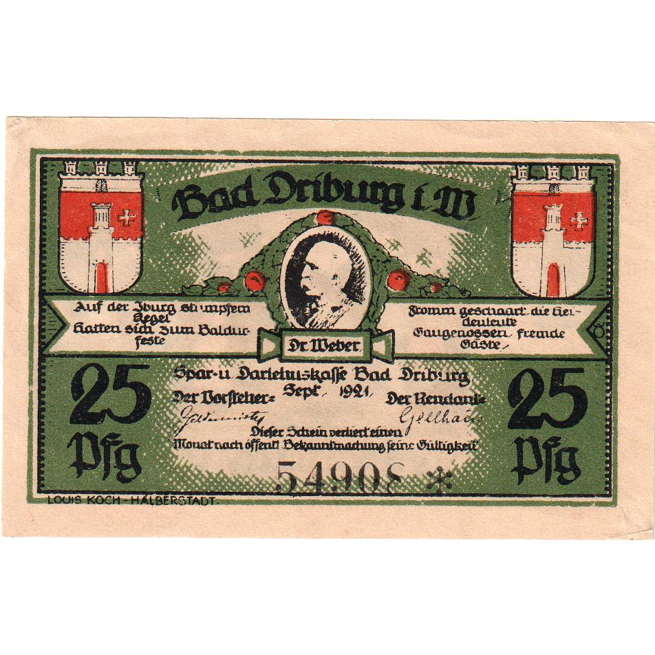 Duitsland, Bad Driburg, 25 Pfennig, SPL