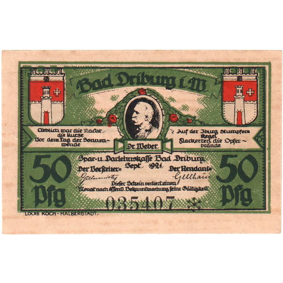 Duitsland, Bad Driburg, 50 Pfennig, SPL
