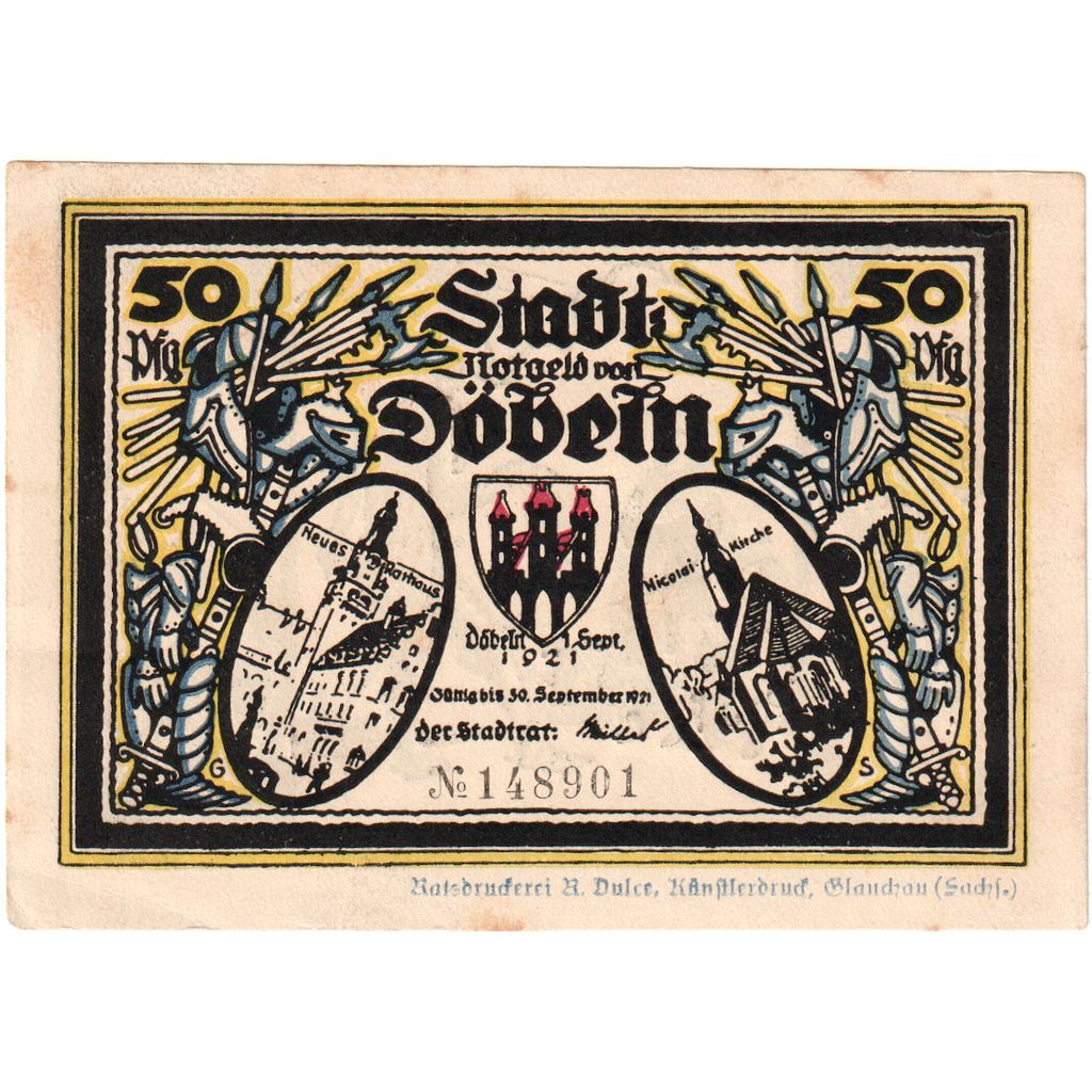 Duitsland, Dobeln, 50 Pfennig, 1921-09-30, SUP