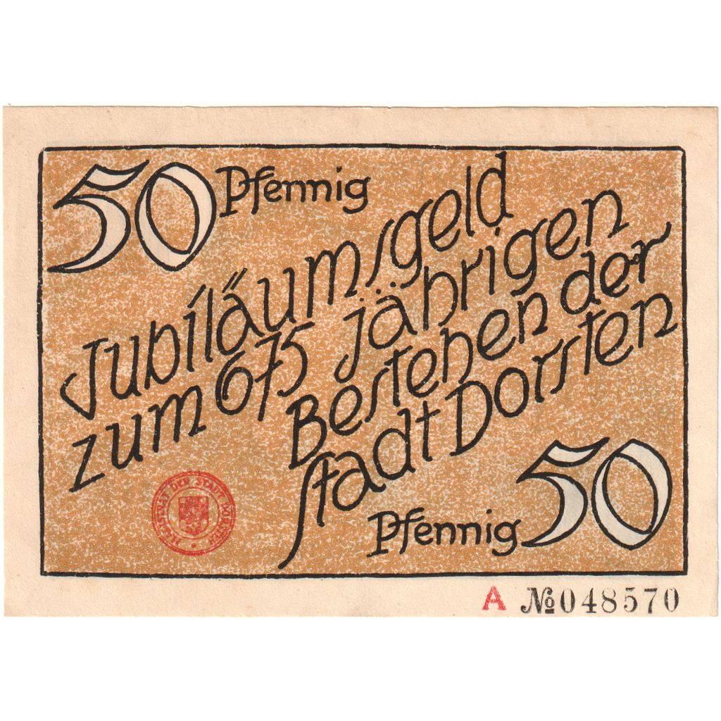 Deutschland, Dorsten, 50 Pfennig, UNZ-