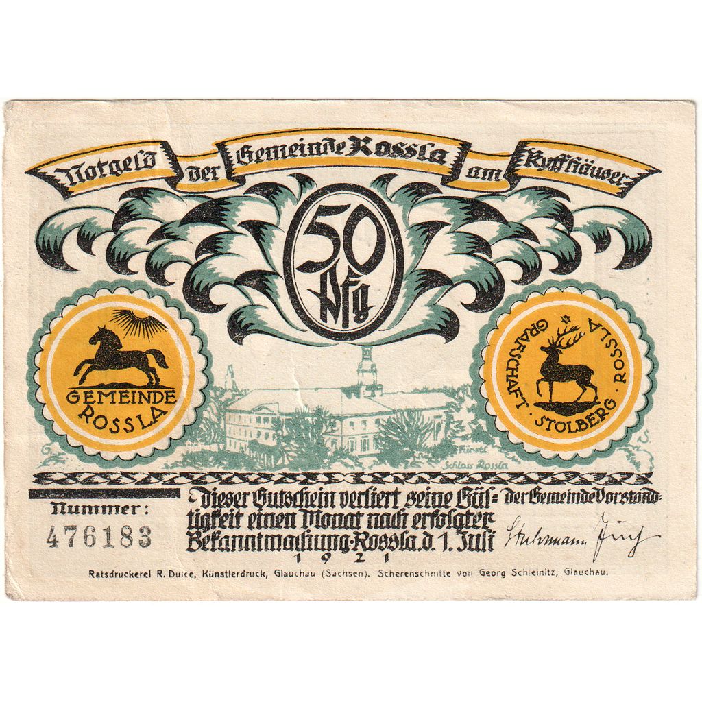 Alemania, Rossla am Kyffhaüser, 50 Pfennig, 1921-07-01, MBC