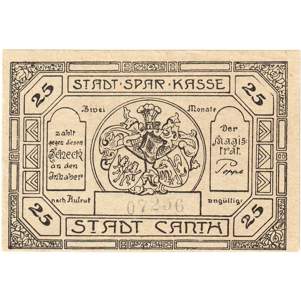 Alemania, Canth, 25 Pfennig, SC