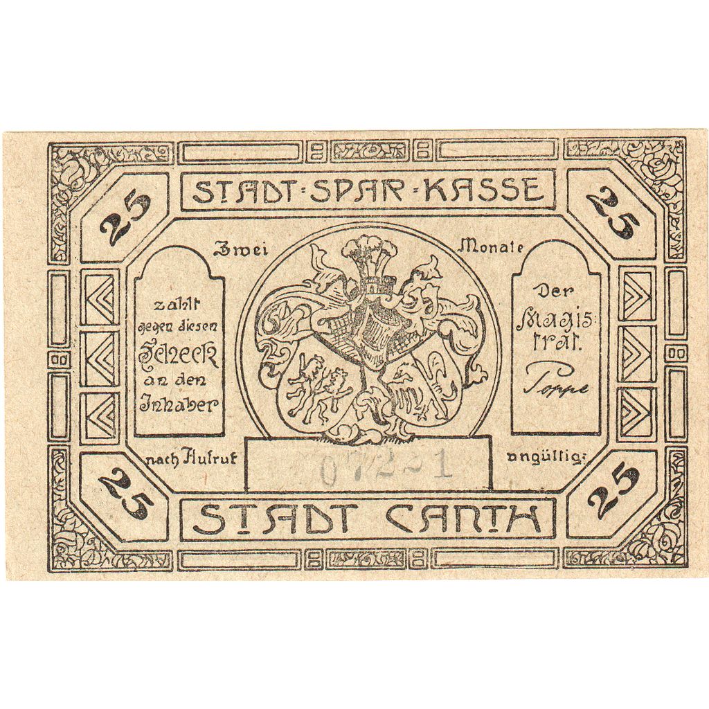 Alemania, Canth, 25 Pfennig, SC