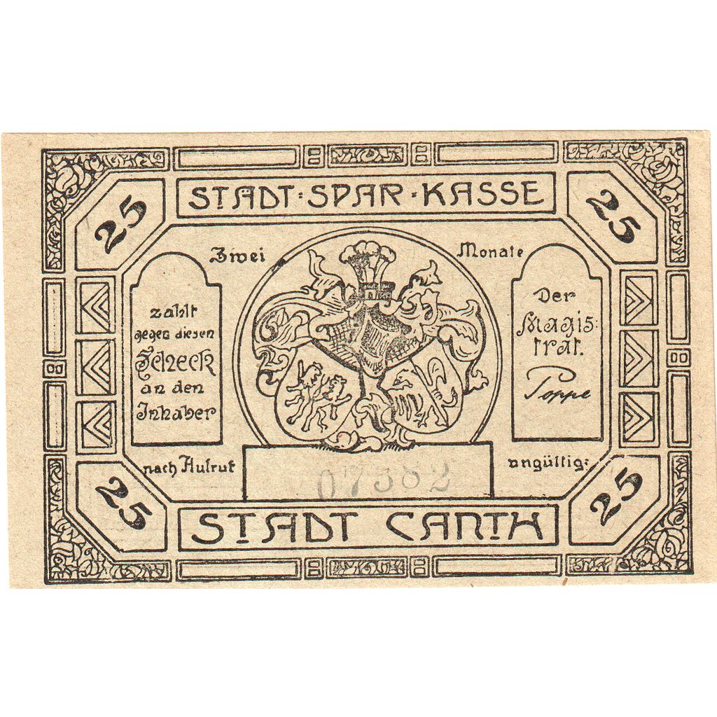 Alemania, Canth, 25 Pfennig, SC