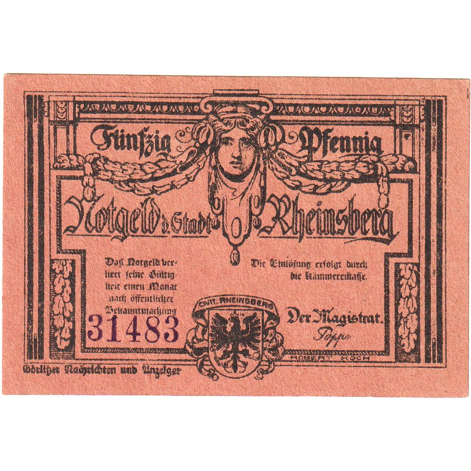 Alemania, Rheinsberg, 50 Pfennig, SC