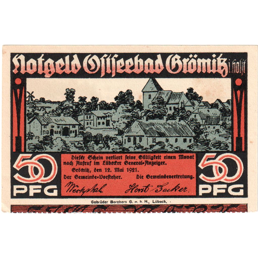 Alemania, Gromitz, 50 Pfennig, 1921-05-12, EBC
