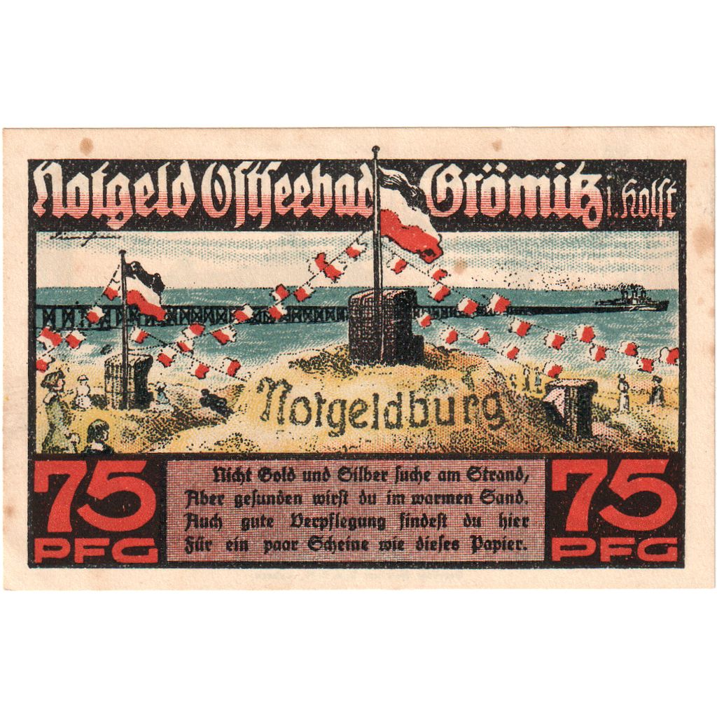 Alemania, Gromitz, 75 Pfennig, 1921-05-12, EBC