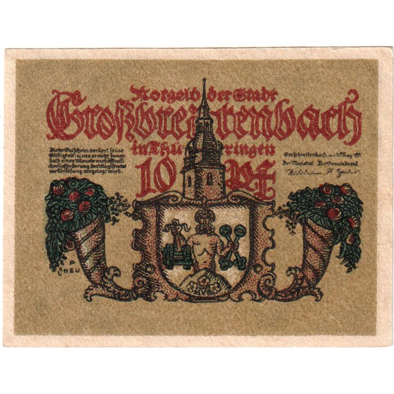 Duitsland, Grossbreitenbach, 10 Pfennig, SPL