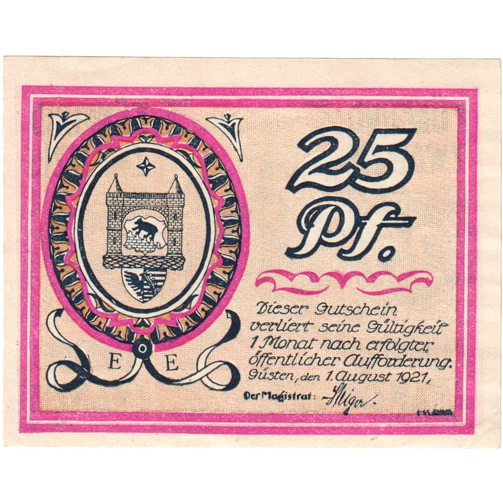 Deutschland, Güsten, 25 Pfennig, 1921-08-01, UNZ-