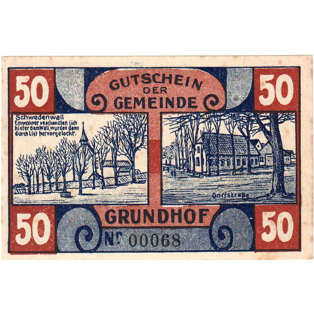 Niemcy, Grundhof in Angeln, 50 Pfennig, 1921-12-31, AU(55-58)