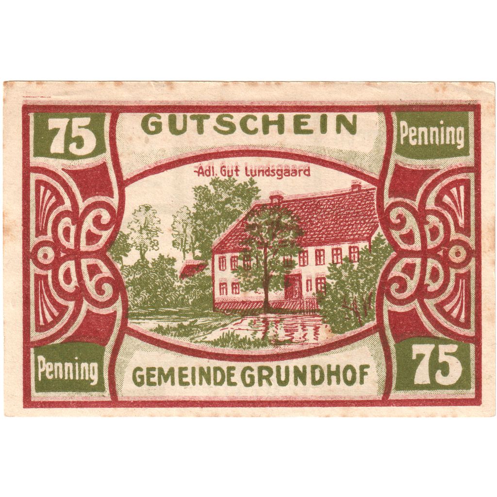 Duitsland, Grundhof in Angeln, 75 Pfennig, 1921-12-31, SUP