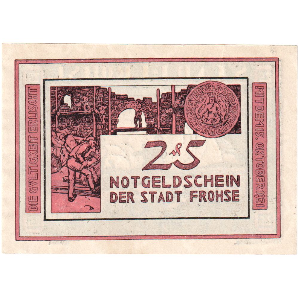 Alemanha, Frohse, 25 Pfennig, 1921-10-15, UNC(63)