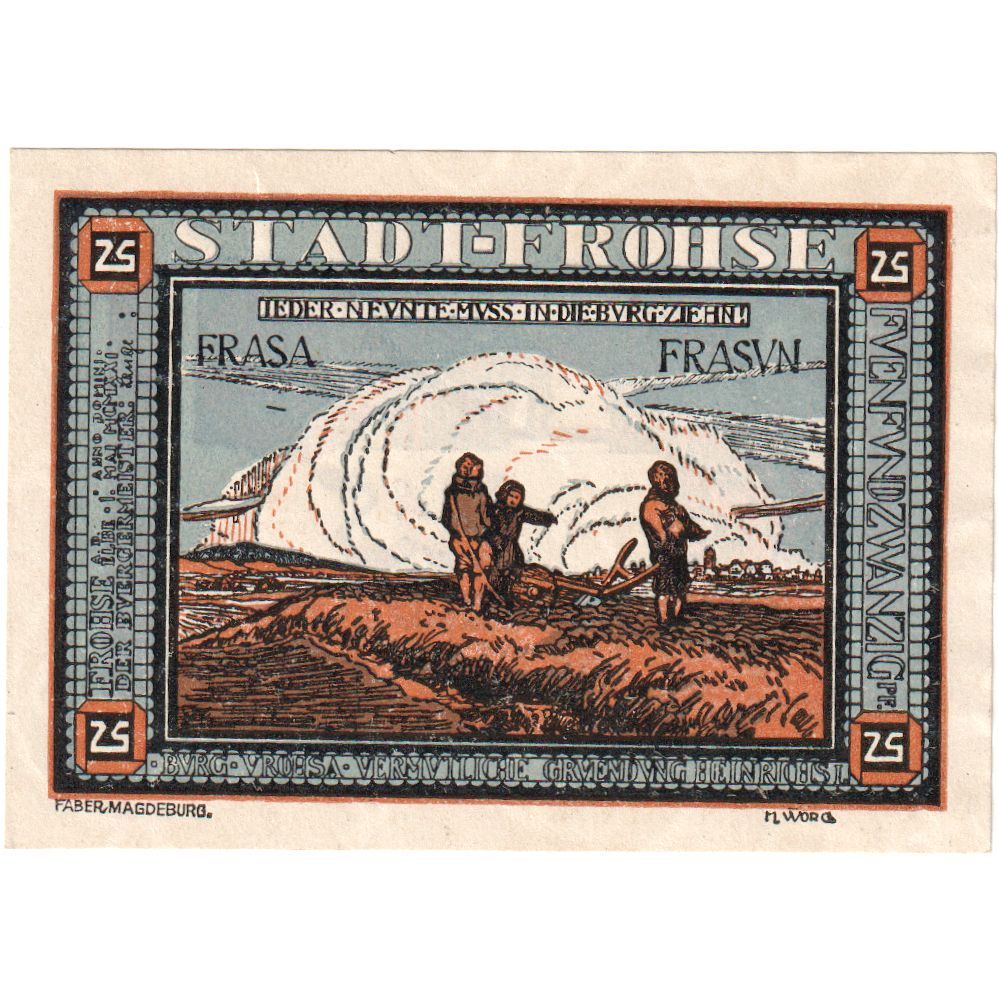 Alemanha, Frohse, 25 Pfennig, 1921-10-15, UNC(63)