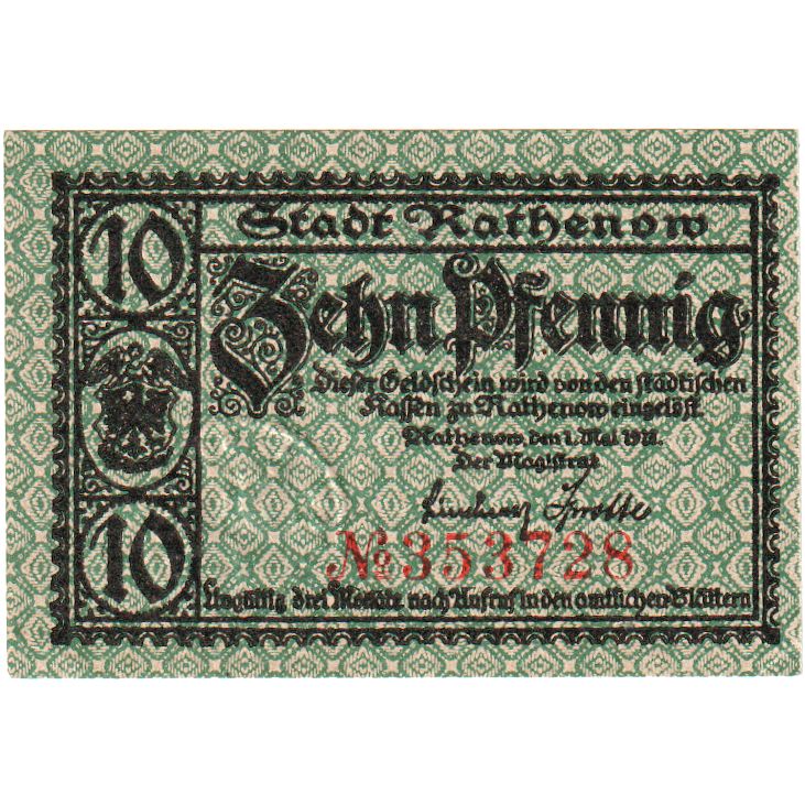 Alemania, Rathenow, 10 Pfennig, SC
