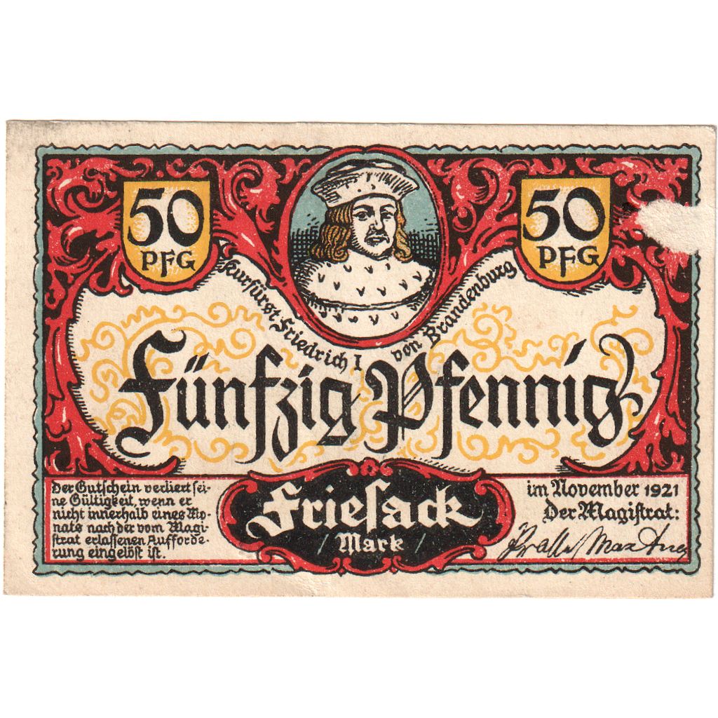 Deutschland, Friesack, 50 Pfennig, UNZ-