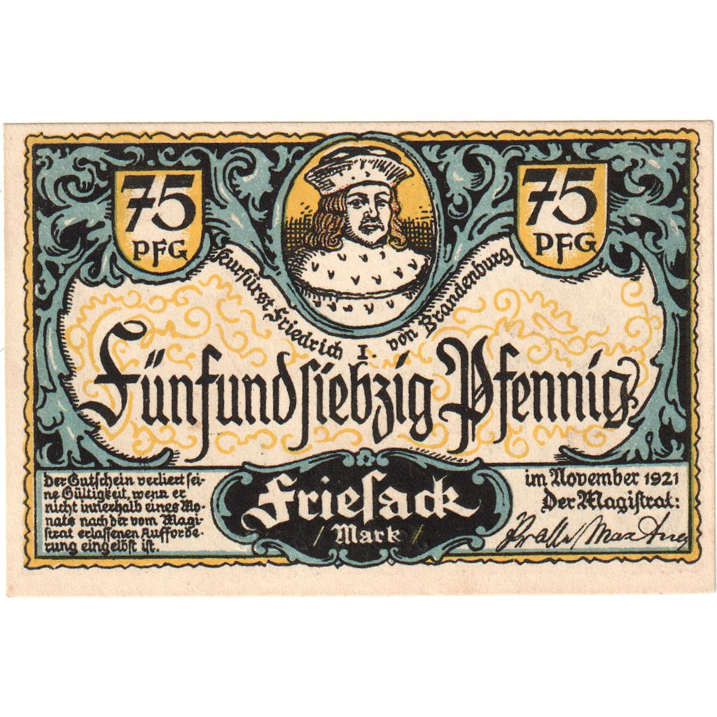 Alemania, Friesack, 75 Pfennig, SC