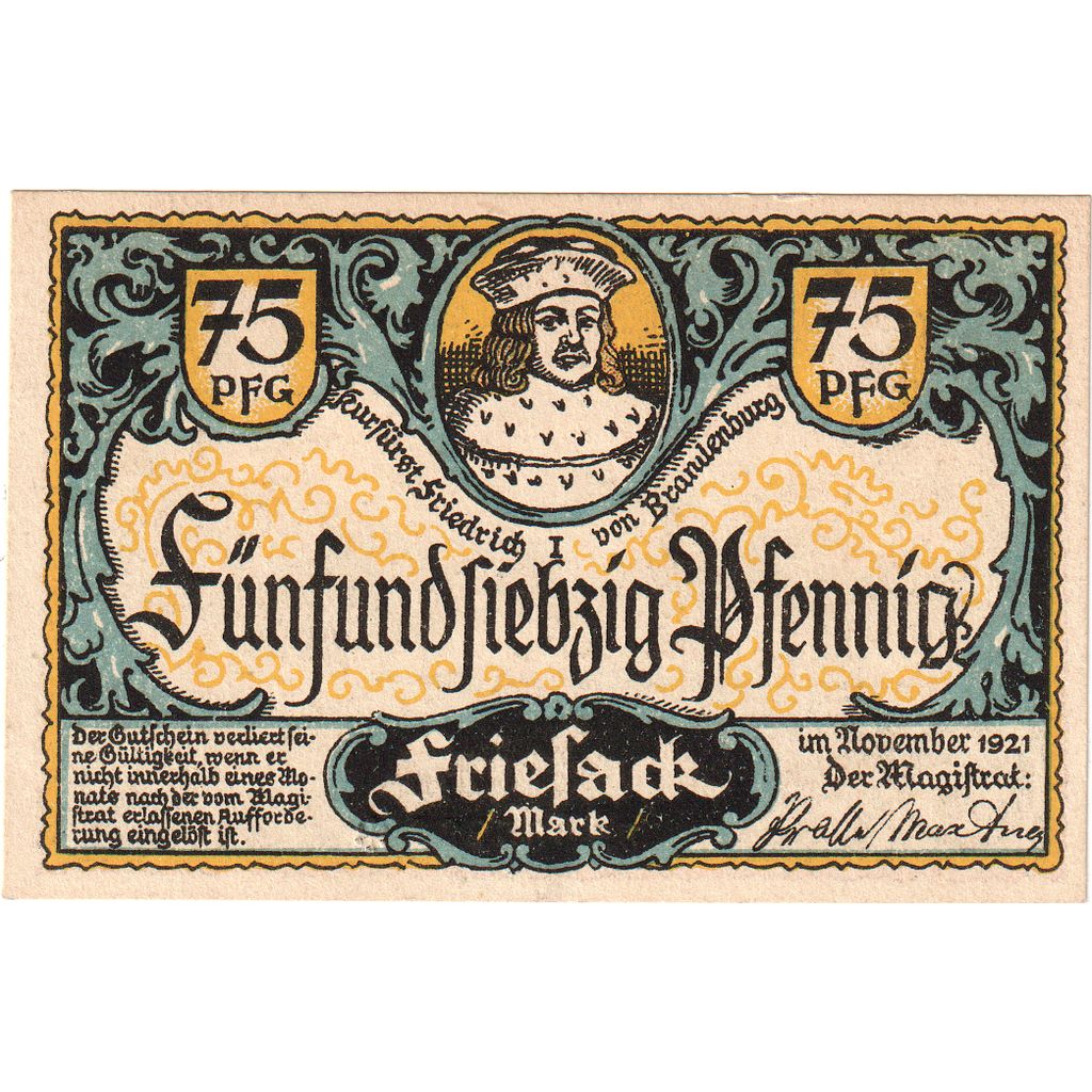 Alemania, Friesack, 75 Pfennig, SC