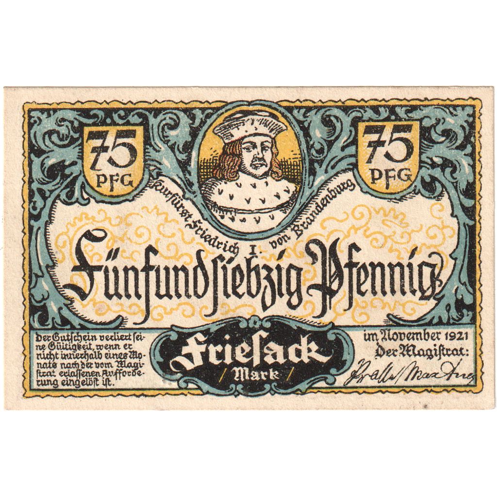 Alemania, Friesack, 75 Pfennig, SC
