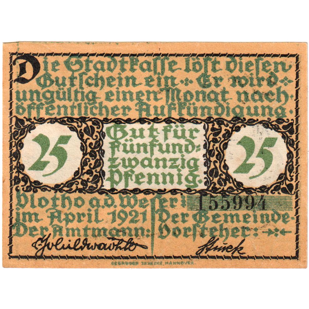 Alemania, Vlotho, 25 Pfennig, SC
