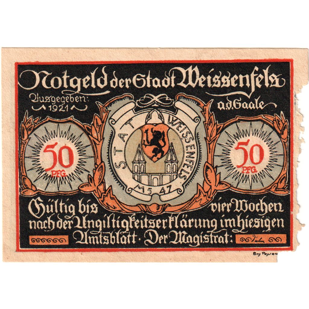 Alemania, Weissenfels, 50 Pfennig, MBC