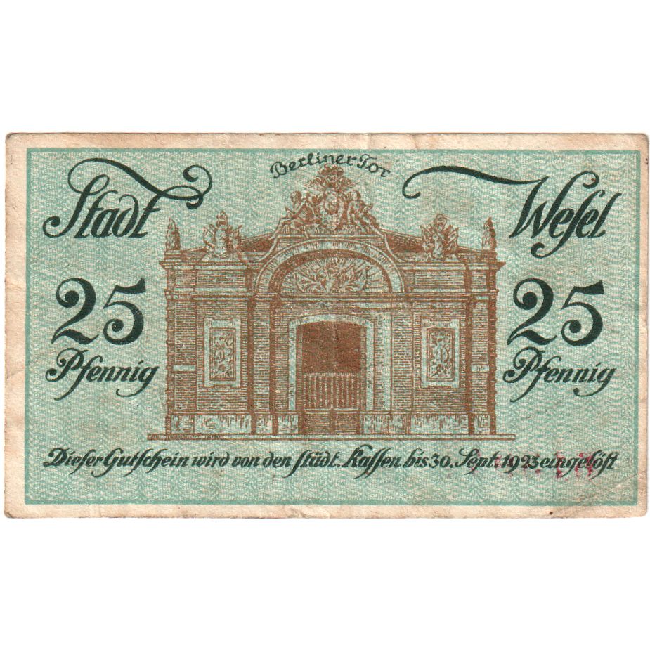 Alemania, Wesel, 25 Pfennig, 1921-09-30, BC