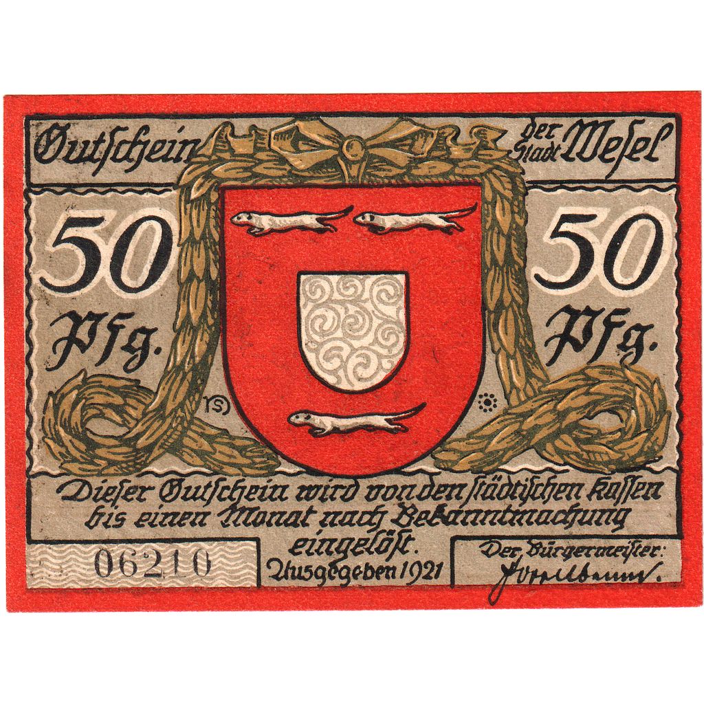 Alemania, Wesel, 50 Pfennig, EBC