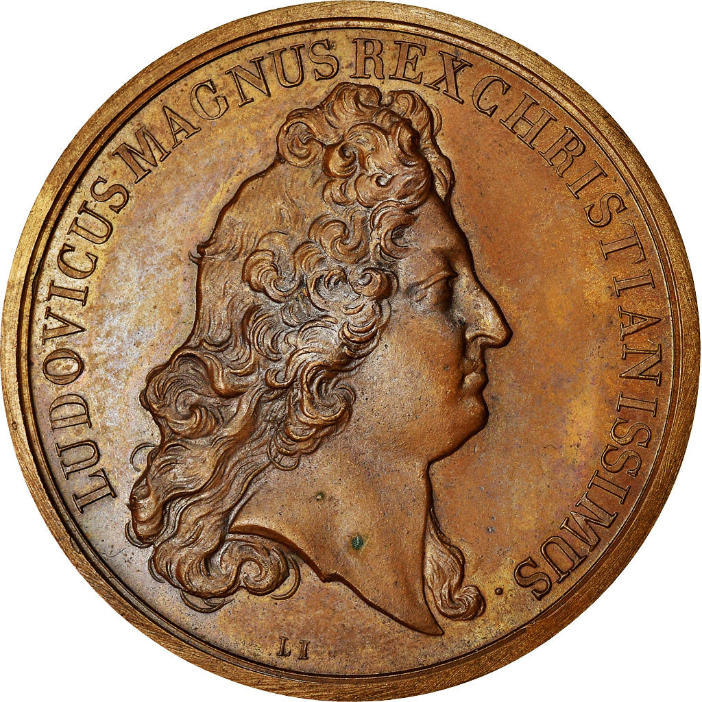 França, Medal, Louis XIV, Mort de la Reine mère, História, 1683, Mauger, Nova