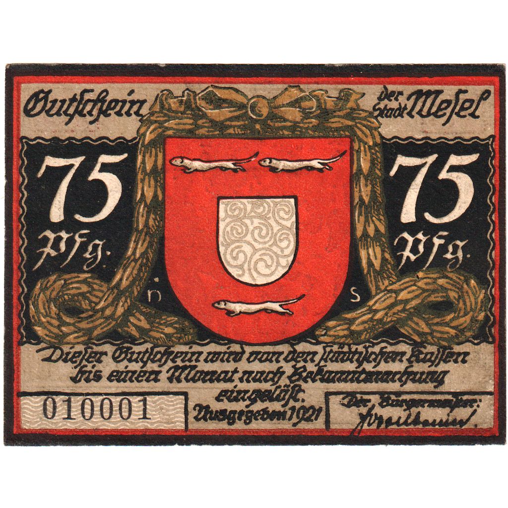 Alemania, Wesel, 75 Pfennig, EBC