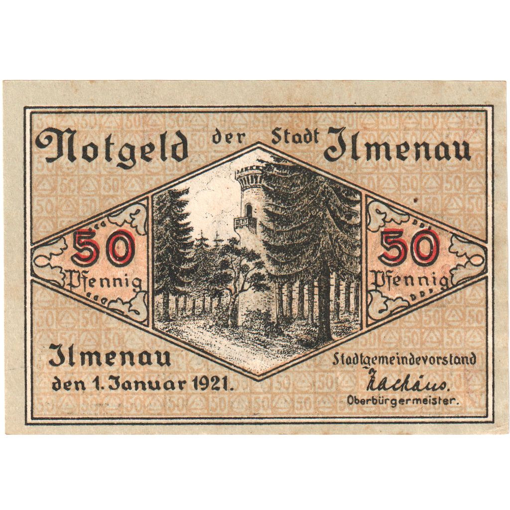 Alemania, ilmenau, 50 Pfennig, 1921-01-01, EBC