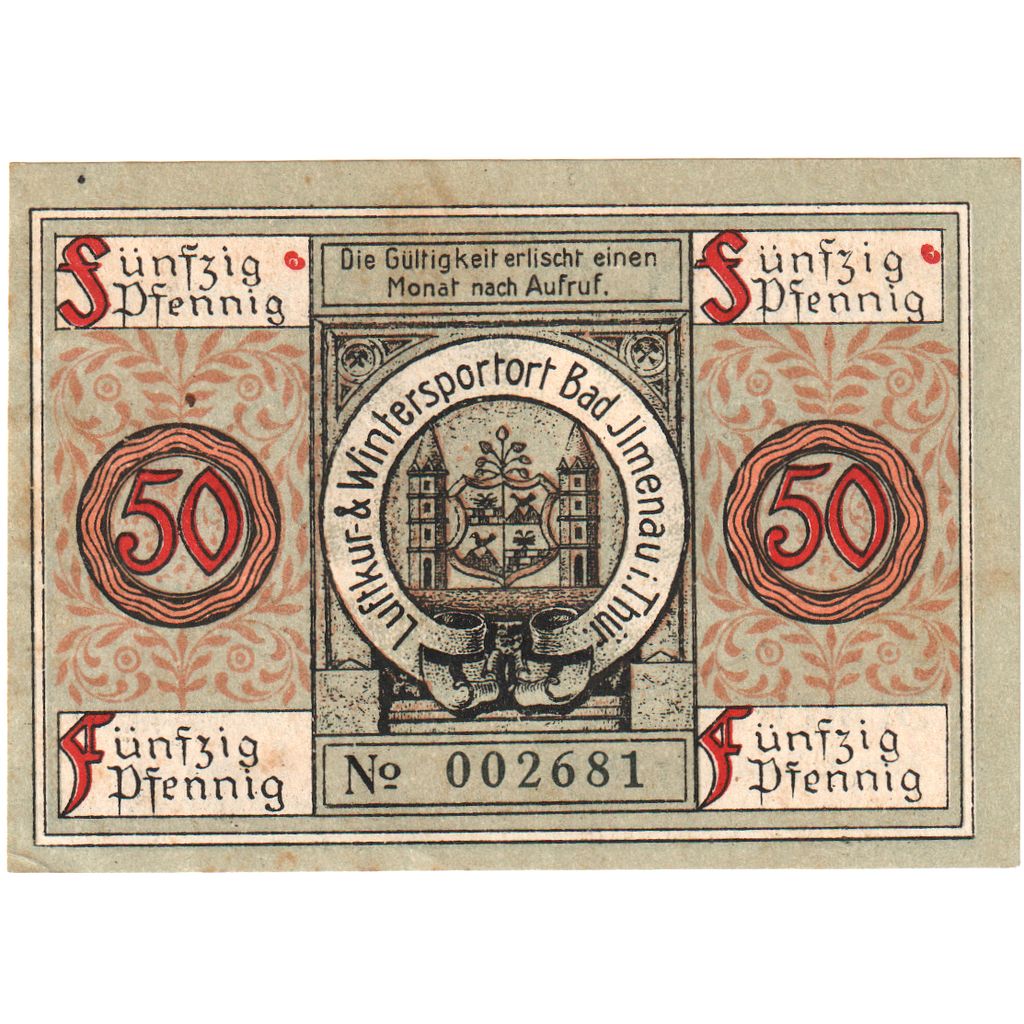 Alemania, ilmenau, 50 Pfennig, 1921-01-01, EBC