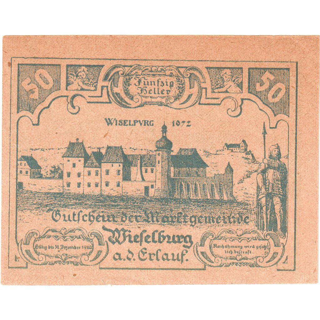 Alemania, Wieselburg, 50 Pfennig, 1921-12-31, SC