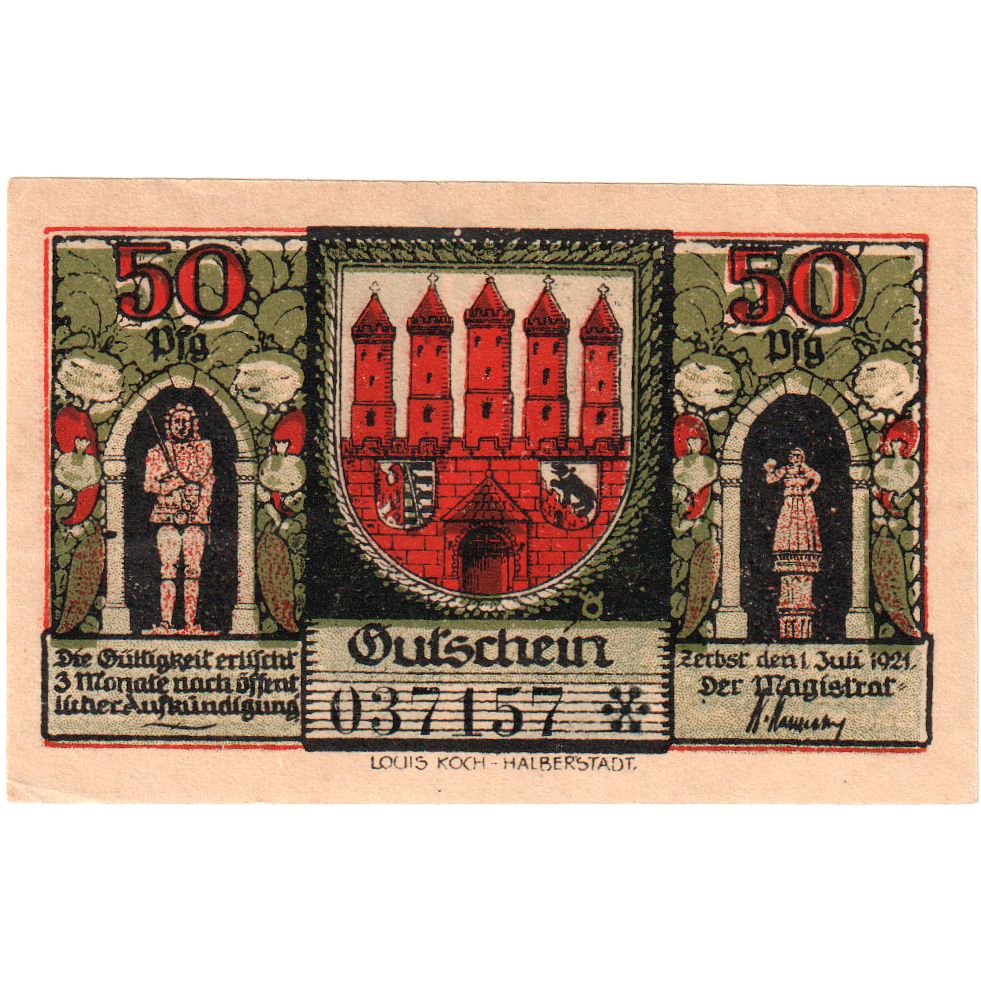 Alemania, Zerbst, 50 Pfennig, 1921-07-01, SC