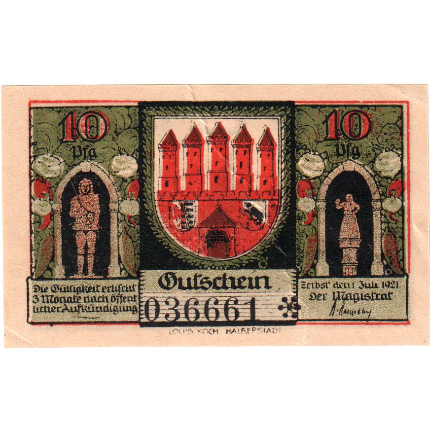 Alemania, Zerbst, 10 Pfennig, 1921-07-01, SC