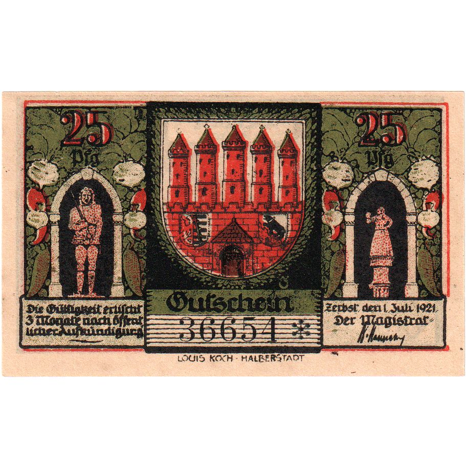 Alemania, Zerbst, 25 Pfennig, 1921-07-01, SC