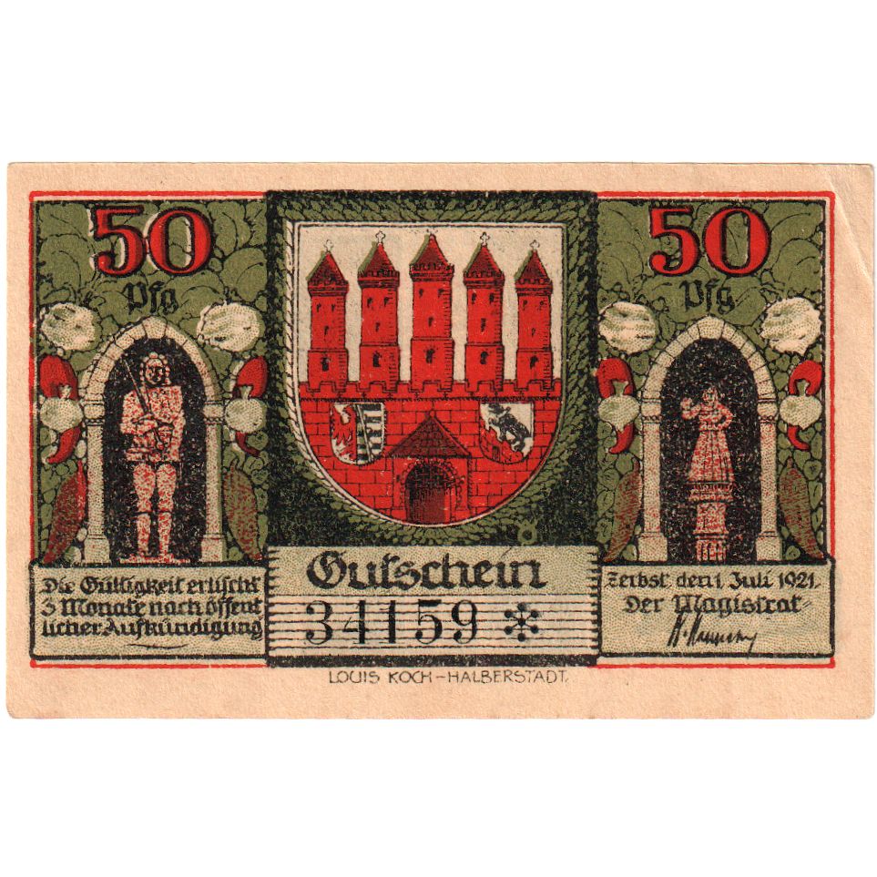Alemania, Zerbst, 50 Pfennig, 1921-07-01, EBC