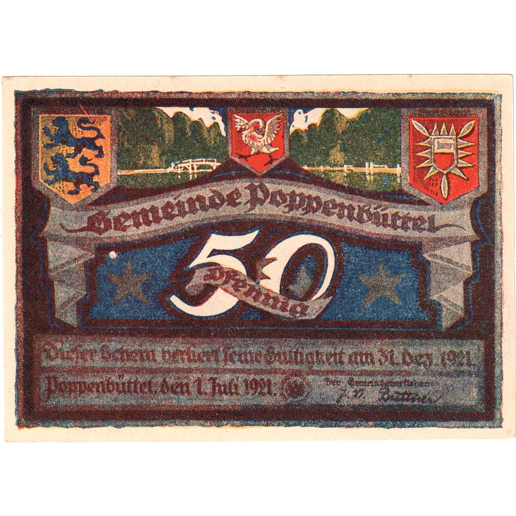 Alemania, Poppenbüttel, 50 Pfennig, 1921-12-31, EBC+