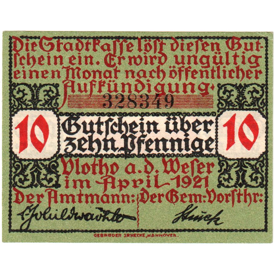 Alemania, Vlotho, 10 Pfennig, SC
