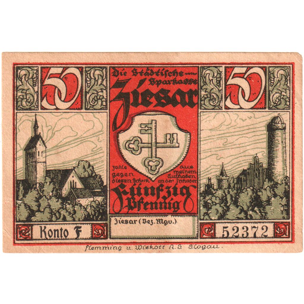 Allemagne, Ziesar, 50 Pfennig, SUP